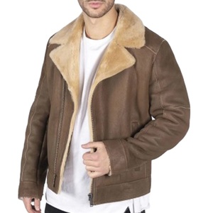 เสื้อแจ็คเก็ตหนังแกะแท้ CHALASA SPORTS สำหรับผู้ชาย  รุ่นรักษ์โลก ระบายอากาศได้ดี  คอปกขนแกะ  สไตล์สตรีทแวร์  ทรงบอมเบอร์ สำหรับเด็กผู้ชาย - Product Image 1