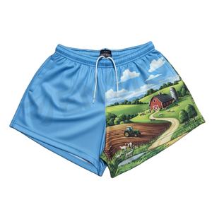 Respirant de haute qualité Concevez votre propre logo Polyester Rugby Footy Shorts Sublimation de poche Shorts design agricole - Product Image 5