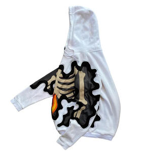 Sudadera con capucha con apliques bordados con parche desgastado para hombre, ropa de calle hecha a medida en mezcla de algodón, impresión Digital para invierno - Product Image 2