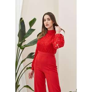 Mono de Fiesta con Encaje Rojo al por Mayor - Product Image 2