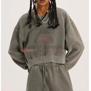 เสื้อสเวตเตอร์เอวลอยสำหรับผู้หญิง, เสื้อครอปโอเวอร์ไซส์ผ้าฝ้าย100% - Product Image 5