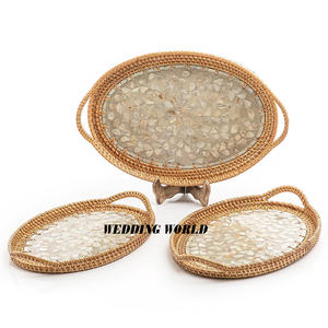 ถาดหวายสำหรับตกแต่งร้านอาหารถาดเสิร์ฟอาหารทำมือสไตล์คลาสสิก - Product Image 3