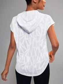 Sudaderas con capucha de alta calidad para mujer, ropa de gimnasio, Tops cortos sin mangas con corte en la espalda, sudaderas con capucha de gimnasio de algodón transpirable en blanco - Product Image 2