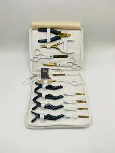 Custom Logo White Gold Nano Ring Hair Extension Tools Kit Set With <b>Hairdressing</b> Scissor & Alligator <b>Clips</b> Hair Extension Pliers - Product Image 4