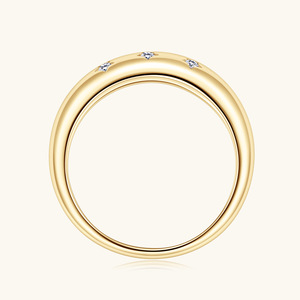 Gioielli Raffinati: Anelli in <span class=keywords><strong>Argento</strong></span> Sterling 925 Placcato Oro 18K con Diamanti Colore D VVS1 e Moissanite a Forma di Stella - Product Image 3