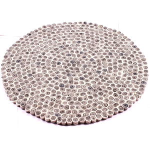 Alfombras de bola de fieltro hechas a mano con diseño floral moderno de Nepal, alfombrillas lavables para niños para ejercicio en el hogar y uso en camping - Product Image 4