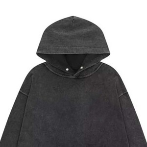 Sudadera con capucha lavada con ácido personalizada para hombre 100% algodón básico pesado 480g impresión digital de gran tamaño para el invierno - Product Image 5