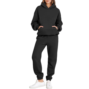 Conjunto Deportivo de 2 Piezas para Mujer, Sudadera con Capucha y Pantalones Jogger de Corte Regular, 100% Algodón, Transpirable y Ligero para Otoño - Product Image 2