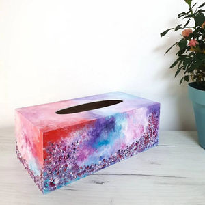 Caja de almacenamiento de servilletas de madera impresa antigua más vendida, soporte de pañuelos hecho a mano, MOQ y precio bajos multiusos - Product Image 1