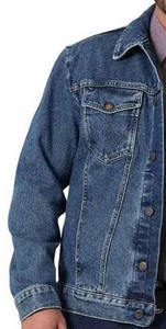 Veste en jean personnalisée de couleur tendance pour homme, tissu de haute qualité, taille haute, col montant, tendance, décontractée, vêtements d'extérieur - Product Image 5