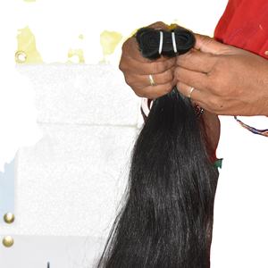 100% sin procesar virgen cutícula alineada Remy color negro sedoso mechones rectos extensiones de cabello humano camboyano - Product Image 2