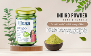 ผง fivaa สีคราม200g สมุนไพรธรรมชาติสีผมสีดำออร์แกนิคปลอดภัยมันวาวและปกปิดการบำรุงอย่างเรียบเนียน - Product Image 2