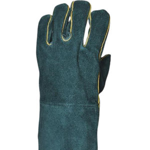 ถุงมือเชื่อมหนังวัวสำหรับผู้ชายถุงมือทำงานแยกหนังวัวสีเขียว - Product Image 4