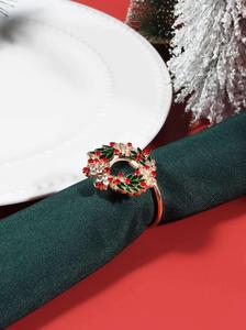 Offre Spéciale guirlande cloches ronds de serviette boucle de serviette colorée pour hôtel Restaurant Banquet décoration de Table de noël - Product Image 3