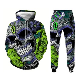 Evil Imp 3D Vintage Impreso Hombres Sudadera con capucha y pantalones de chándal Transpirable Otoño/Invierno Casual Street Fashion Tamaño adulto - Product Image 1