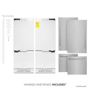 Réfrigérateur à porte française en acier inoxydable satiné de 60 pouces avec distributeur d'eau et machine à glaçons, capacité de 32,2 pieds cubes Source d'alimentation électrique Ft - Product Image 3