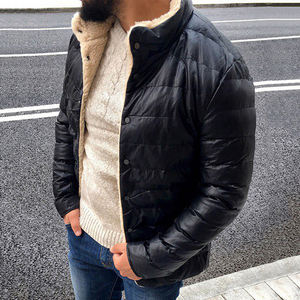 Chaqueta Acolchada de Lana de Diseño de Alta Calidad para Hombre, Logotipo Personalizable, Servicio OEM, Ecológica, Resistente al Viento, para Invierno - Product Image 5