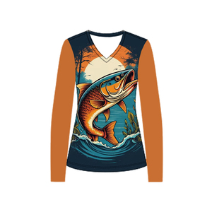 เสื้อตกปลาสำหรับผู้หญิงแขนยาวผ้า100% โพลีเอสเตอร์แห้งเร็ว2025ป้องกันรังสียูวี UPF 50สำหรับฤดูร้อน - Product Image 5