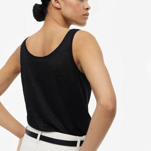 Most Fashionable Women 100% Cotton <b>Black</b> Colour Scoop Neck Sleeveless <b>Summer</b> <b>Top</b> For Sale In Bulk Quantity - Product Image 4