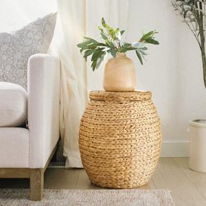 ตะกร้าเก็บของสานมีฝาปิด ตะกร้าเก็บของสไตล์ออตโตมัน ทำด้วยมือ ขายส่ง เป็นมิตรกับสิ่งแวดล้อม ผลิตในเวียดนาม - Product Image 3