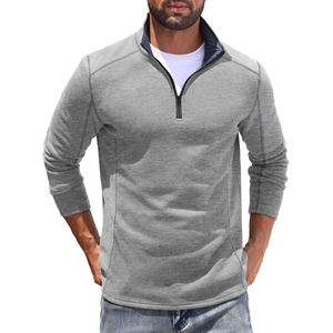 Sweat-shirts de sport pour hommes, col montant, fermeture éclair, manches longues, de haute qualité, avec logo personnalisé, pour la course à pied, le streetwear, les activités sportives et la salle de sport - Product Image 1