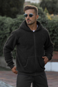 Oversized <b>Sherpa</b> Hoodie for Unisex-Customizable Polyester/Cotton <b>Fabric</b> Breathable & Eco-Friendly Winter Wear - Product Image 3