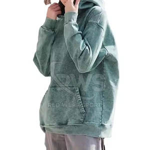 Acid Wash <b>Hoodie</b> <b>Women</b> Casual Loose Fit Lightweight Pullover Sweatshirt Street Style Acid Wash Hoodies - Product Image 4