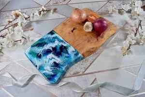 Mango de madera hecho a mano indio con tabla de cortar de resina tabla de queso productos de bambú hogar Hotel restaurante y cocina mejor precio - Product Image 4