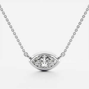 Marquise Cut Moissanite Solitaire <b>Sterling</b> <b>Silver</b> Luxury Women's Pendant <b>Necklace</b> Elegant - Product Image 1