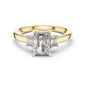 Bague de fiançailles en diamant créé en laboratoire de 1,7 ct, taille émeraude, diamants CVD VVSVS EF, or 18K, 14K, 10K et argent 925, rose - Product Image 1