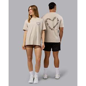 Love the Process FLXCotton Tee-Shirt Oversize - Beige Shale - Choc - Rayures Géométriques Casual - Product Image 1