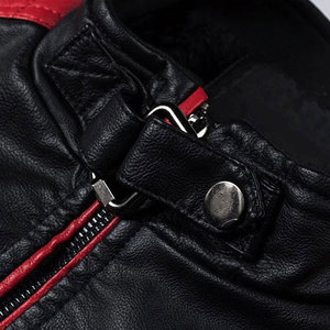 2023 dernière conception hommes à manches longues veste en cuir enduit col montant haute qualité tissu toile Logo personnalisé tenue décontracté - Product Image 3