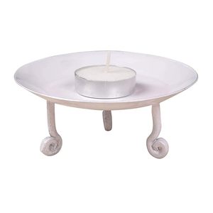 Buen precio, decoración del hogar, portavelas de Metal de Color blanco, soporte de vela de hierro, decoración del hogar, recipiente de vela - Product Image 1