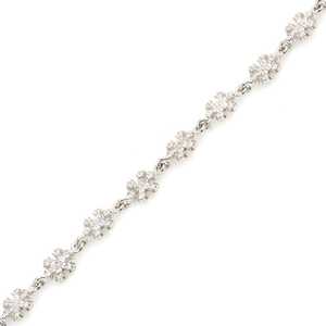 Pulsera de Plata de Ley 925 con Diseño de Copo de Nieve, Bisel Redondo Blanco con Cristales - Product Image 2