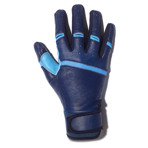 Gants de frappe de baseball en cuir à manchette courte bleue Dernière conception Gants de pratique de jeu de baseball personnalisés - Product Image 1