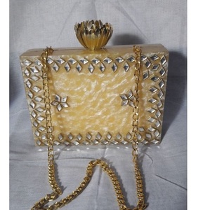 Caja organizadora de joyas de madera clásica con hermosos detalles de incrustaciones de hueso para almacenamiento de moda y presentación de regalo Ideal DE LA India - Product Image 2