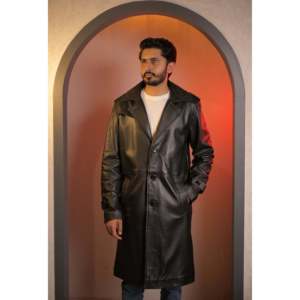 Abrigo Largo Casual de Cuero para Caballero, Modelo SF16, Tipo Gabardina con Capucha, Tejido de Punto, Relleno de Lana Cálida, Decoración con Botones, Nuevo - Product Image 1