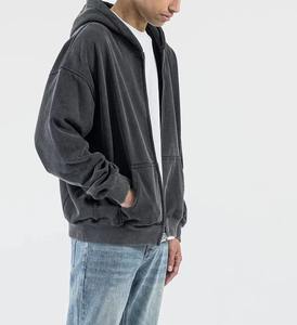 Sudaderas con capucha personalizadas para hombre, con cremallera, 100% algodón, forro polar, cuello alto, color y logotipo personalizados - Product Image 3