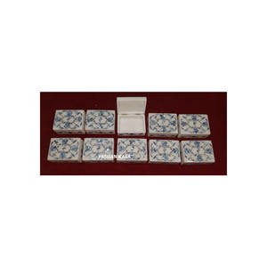 Hermosas cajas de joyería de madreperla con incrustaciones de mármol azul blanco hechas a mano con cantidad a granel en cajas de joyería de fregona de precio barato - Product Image 1