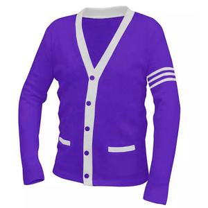 Suéteres Universitarios de Punto con Cuello en V y Mangas Largas, Decoración de Botones, Suéteres Casuales de Invierno OEM - Product Image 2