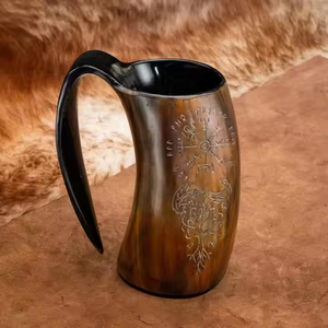 Lot de 2 cornes à boire Viking artisanales Viking Mug médiéval inspiré de l'artisanat du croissant - Product Image 1