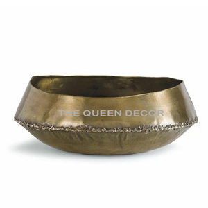 Cuencos de pedicura de metal de aluminio con acabado antiguo de latón, forma redonda, textura martillada, súper calidad, muy demandados - Product Image 6