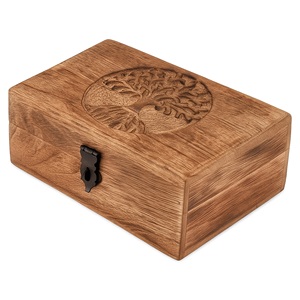 Boîte de rangement en bois rectangulaire vintage classique, nouveau style tendance, avec motif arbre, durable et grande capacité - Product Image 5