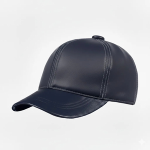 Casquette classique minimaliste en cuir véritable, texture douce, respirante, sangle réglable, chapeau unisexe tendance, vêtements décontractés pour l'extérieur - Product Image 1