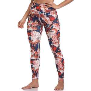 Leggings maxi longueur en tricot à taille haute, à fleurs, respirants, extensibles, durables, pour le fitness et le yoga - Product Image 4