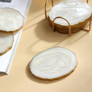 Luxurious Handcrafted High Quality Smooth <b>Epoxy</b> Resin Bohemian Style Eco-Friendly Drink Mat Designed for Easy Cleaning Care - Product Image 5