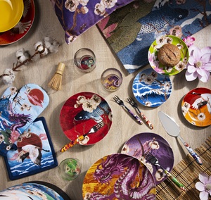 Set di 6 bicchieri in vetro resistente trasparenti con base multicolore Fuji di Excelsa, 34 cl (11,5 oz) Made in Italy Design moderno - Product Image 4