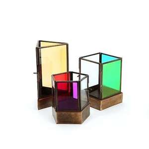 Bougeoir en métal plaqué argent cercle - Product Image 5