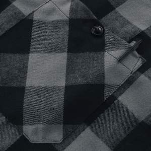 Camisa de Franela con Capucha para Hombre, Camisas a Cuadros, Sudadera con Capucha de Manga Larga, Chaqueta con Botones y Logotipo Personalizado Directo de Fábrica - Product Image 4