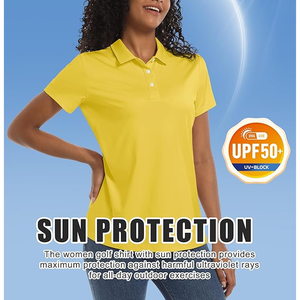 Camiseta de mujer de talla grande, Polo informal de alta calidad, camiseta Polo de Golf personalizada, estilo de algodón transpirable personalizado con patrón sólido - Product Image 4